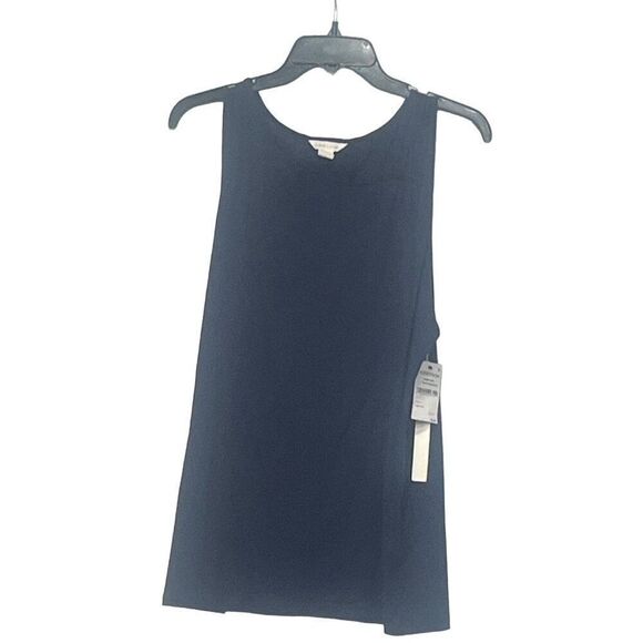 Caslon Flowy Asymmetric Neck Knit Tank In Navy Peacoat, Sz. L - Picture 8 of 13